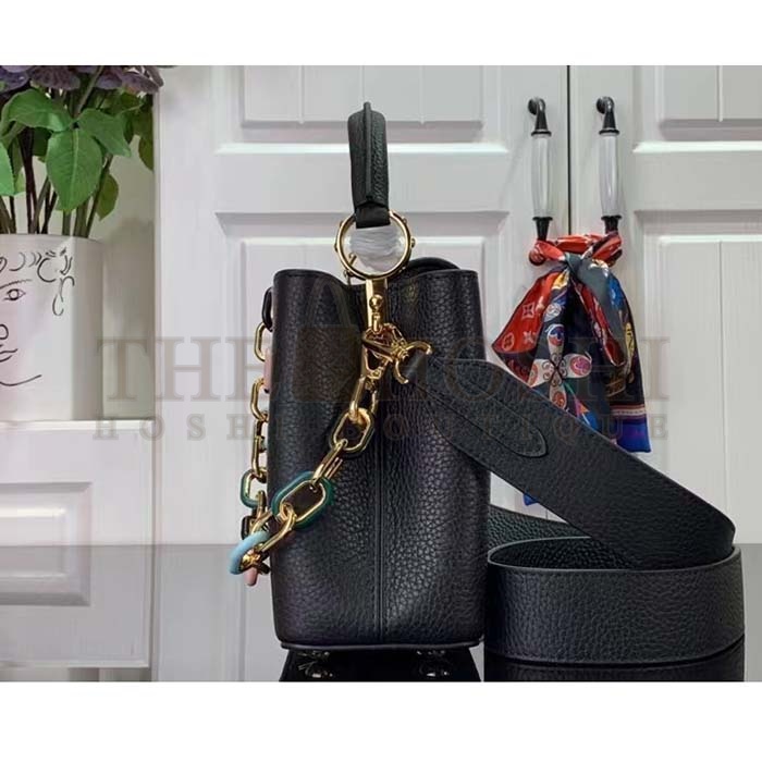 L0vis Vvtt0n LV Women Capucines BB Handbag Black Taurillon Cowhide Leather Master Quality