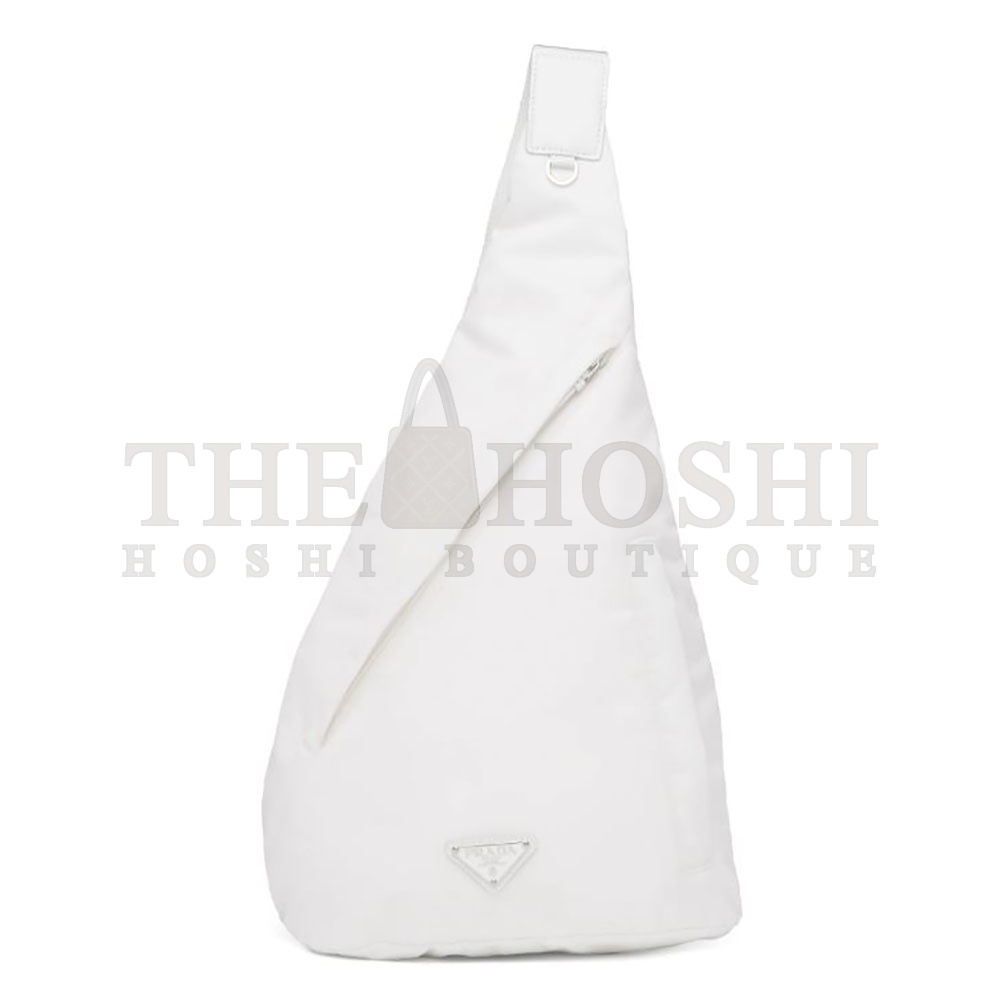 Pra*a Unisex Re-Nylon and Leather Backpack-White Master Quality