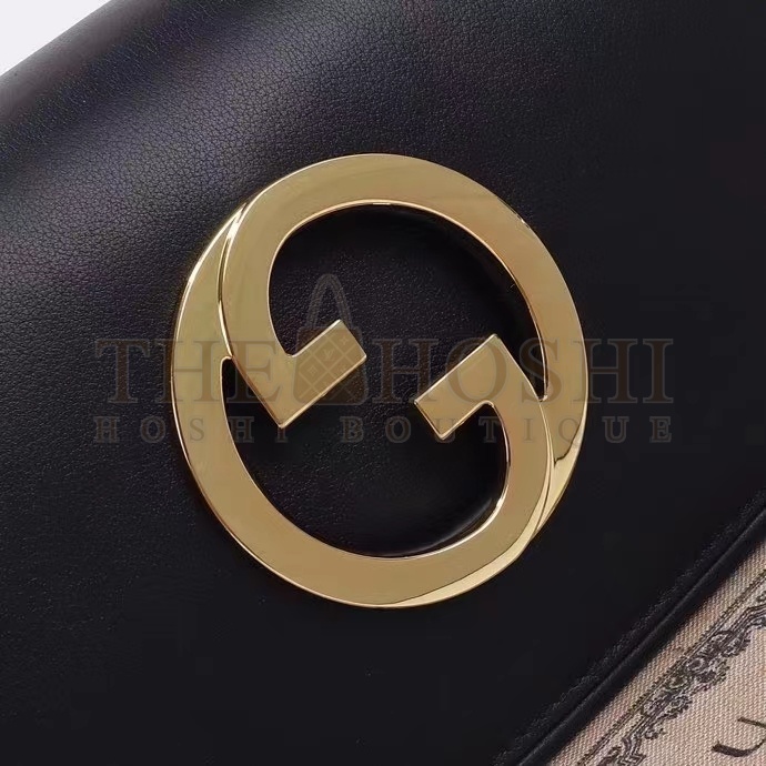 Gvc*1 Women GG Blondie Mini Shoulder Bag Black Leather Round Interlocking G Chain Master Quality