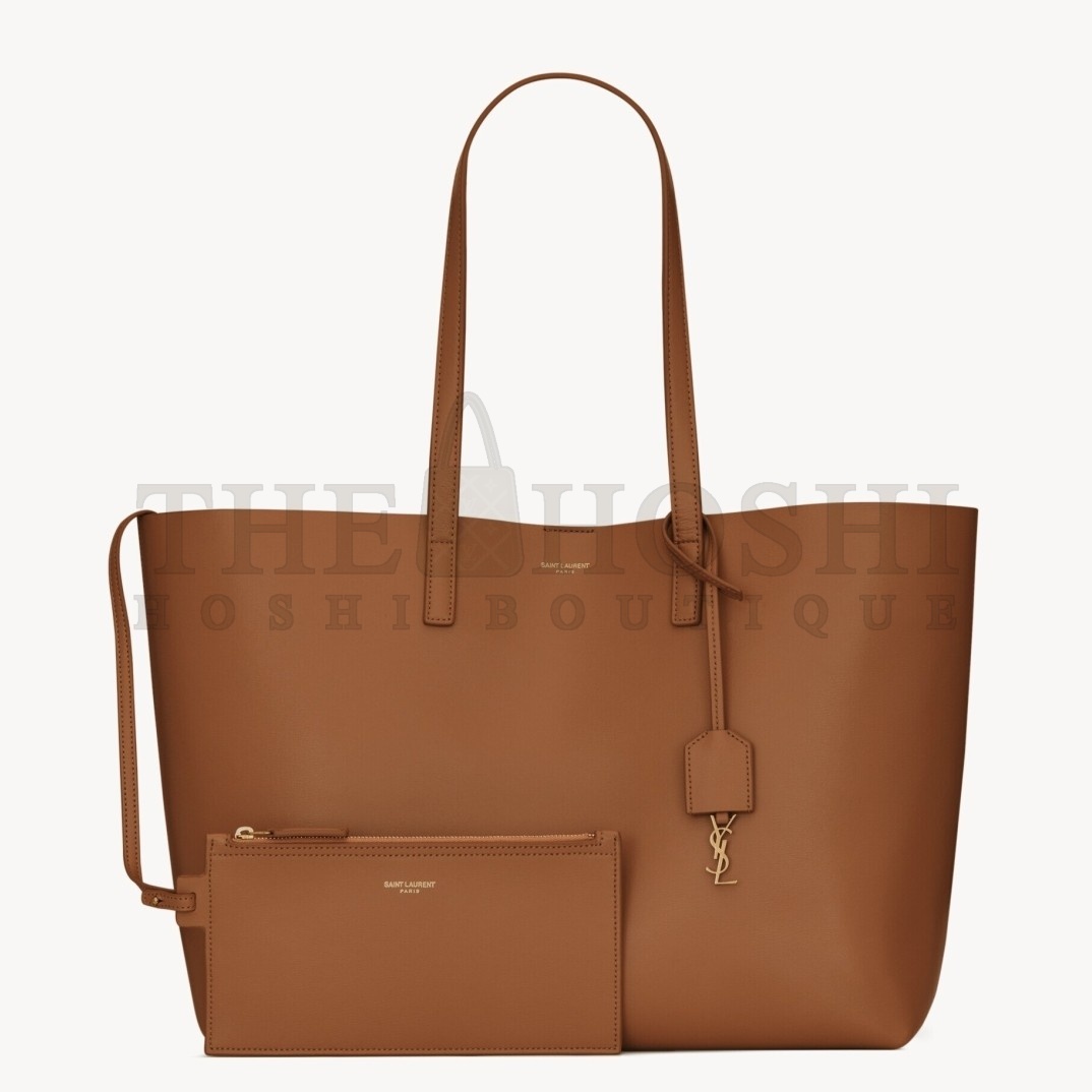 Sa1nt Lau*nt Shopping Tote Bag in Brown Leather Master Quality