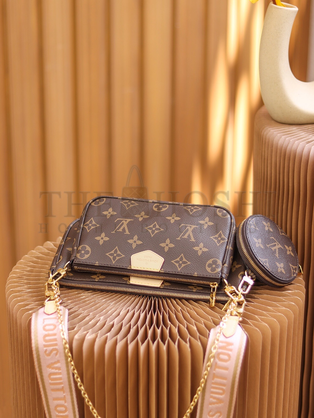 L0vis Vvtt0n LV Women Multi-Pochette Accessoires Bag Monogram Canvas-Pink M44840 Master Quality