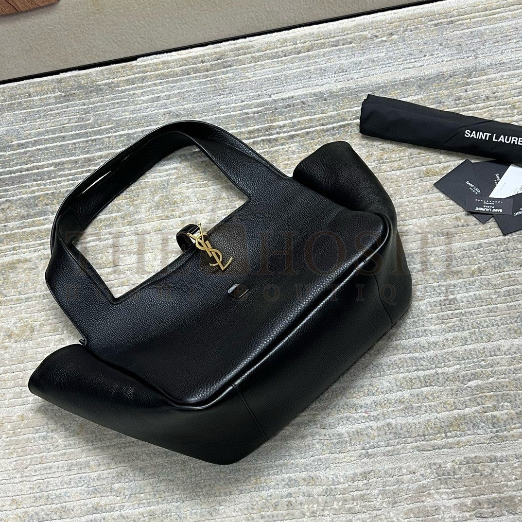 Sa1nt Lau*nt Bea Tote Bag in Black Grained Leather Master Quality