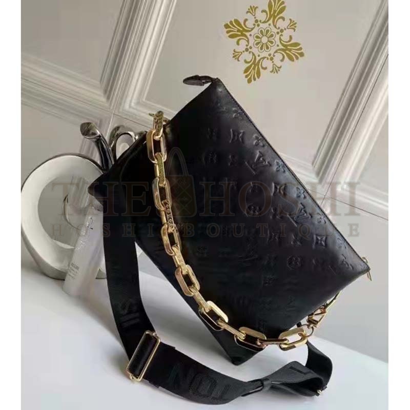 L0vis Vvtt0n LV Women Coussin PM Handbag Black Monogram Embossed Puffy Lambskin Master Quality