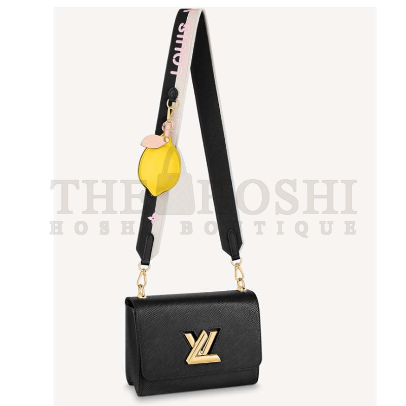 L0vis Vvtt0n LV Women Twist MM Lemon Handbag Black Epi Grained Cowhide Master Quality