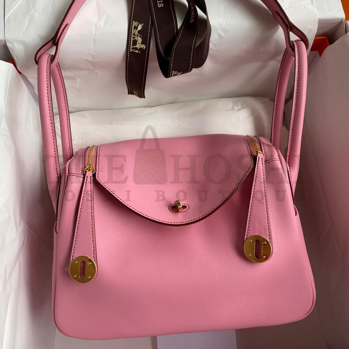 H**me5 Lindy 26 Handmade Bag In Rose Confetti Swift Calfskin Master Quality