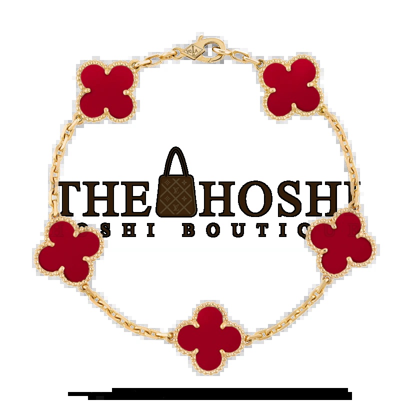 V*n Cl**f&Arpels Agate Clover Bracelet, Vintage Alhambra bracelet, 5 motifs Master Quality