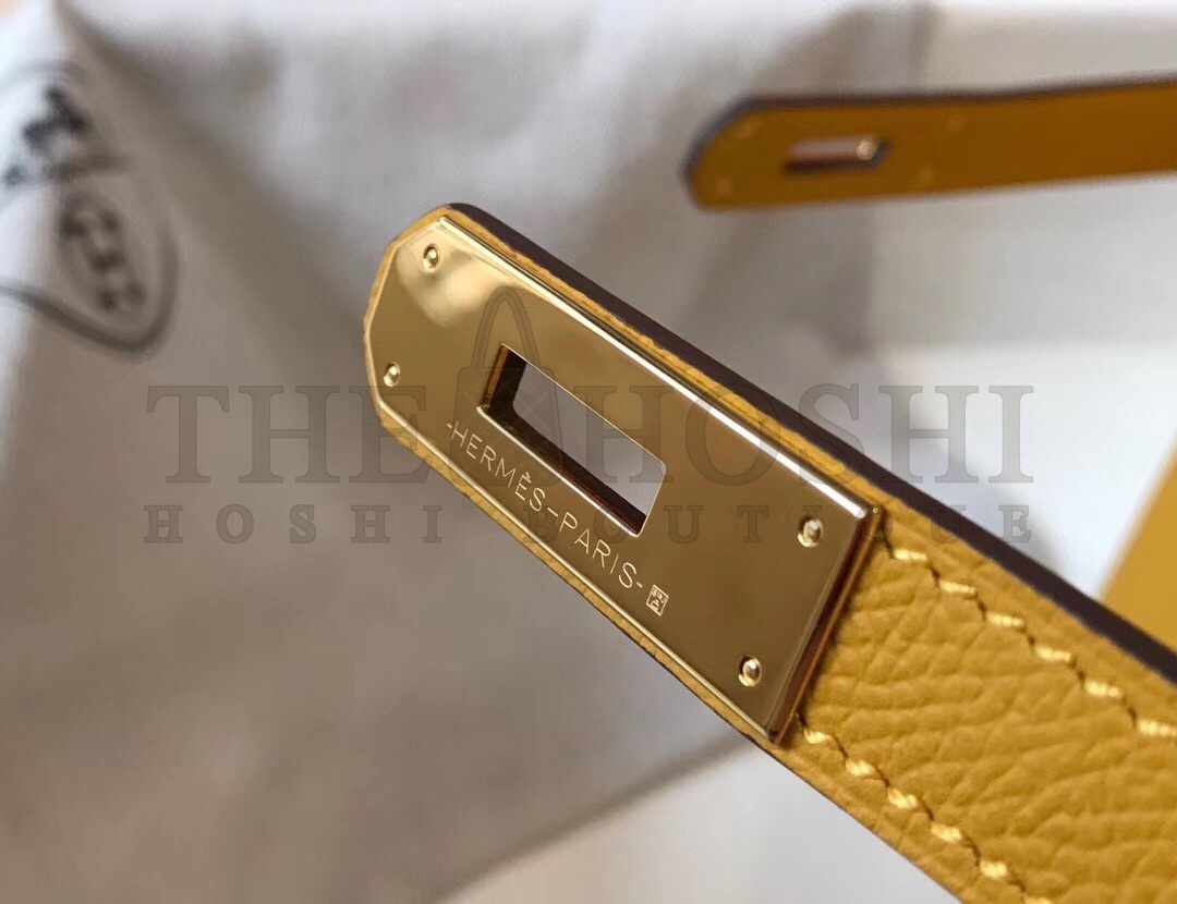 H**me5 Kelly 28cm Sellier Bag In Yellow Epsom Leather Master Quality