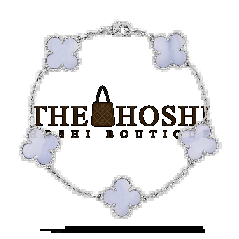 V*n Cl**f & Arpels Purple Chalcedony Clover Bracelet,Vintage Alhambra bracelet, 5 motifs Master Quality