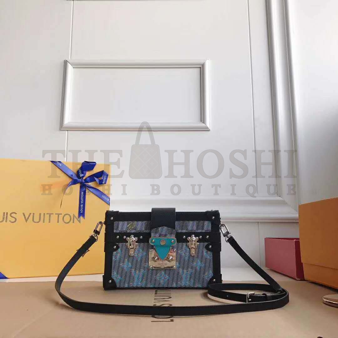 L0vis Vvtt0n LV Women Petite Malle Handbag Monogram LV Pop Print-Blue Master Quality