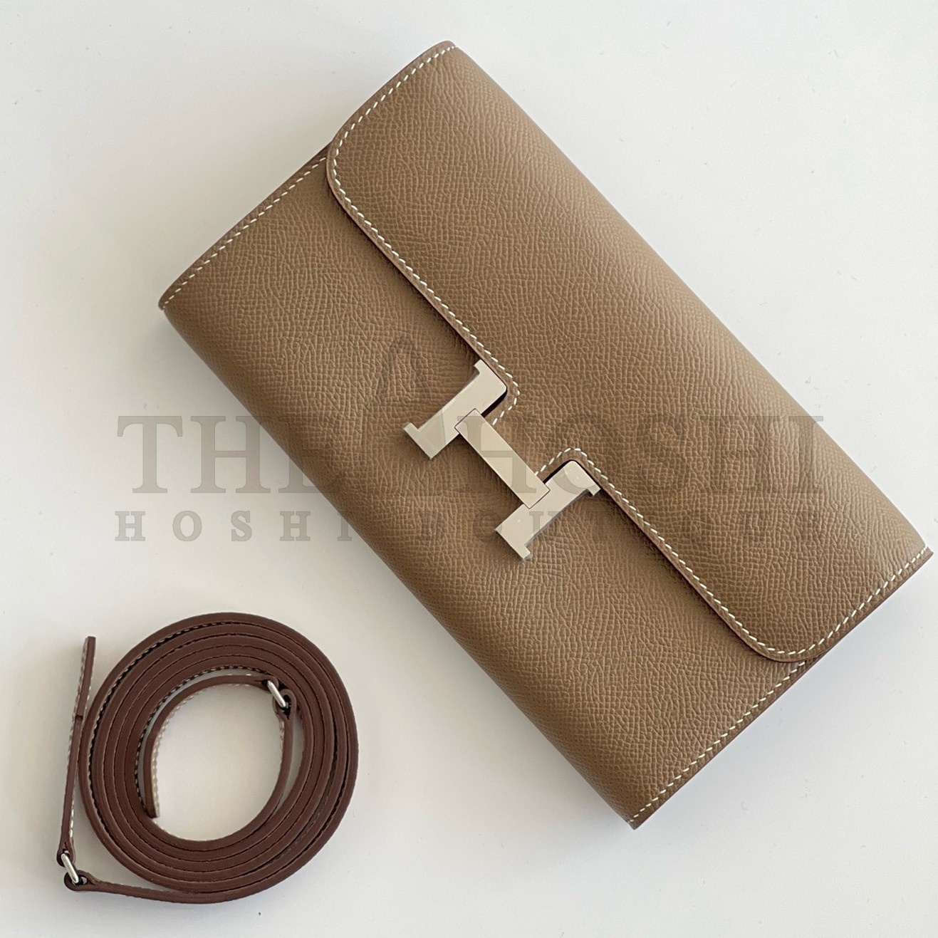 H**me5 Constance To Go Wallet in Taupe Epsom Calfskin Master Quality