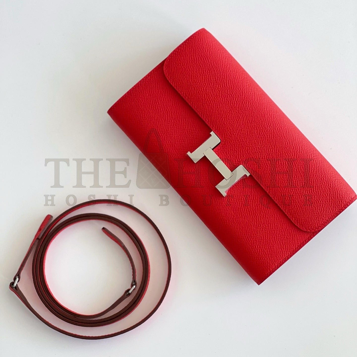 H**me5 Constance To Go Wallet in Red Epsom Calfskin Master Quality