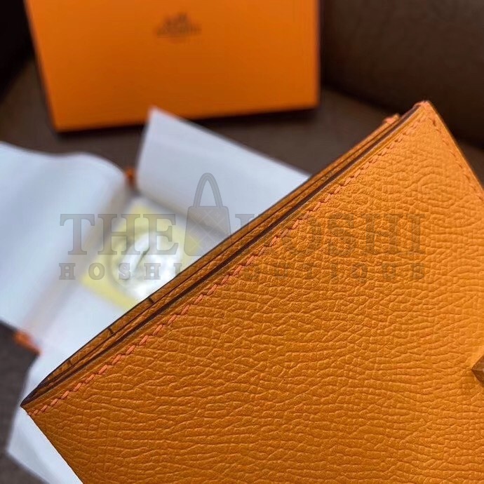 H**me5 Bearn Compact Wallet In Orange Epsom Leather Master Quality