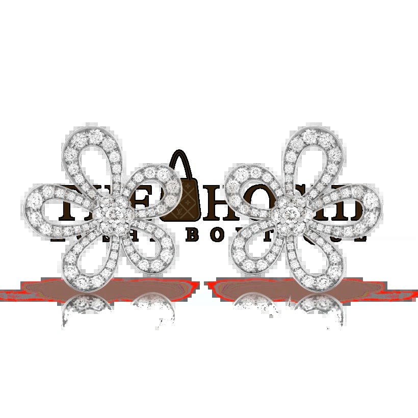 V*n Cl**f & Arpels Flower Earring with D1am0nds, Flowerlace earrings Master Quality