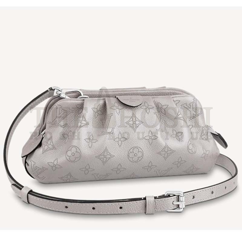 L0vis Vvtt0n LV Women Scala Mini Pouch Gris Souris Mahina Perforated Calf Leather Master Quality