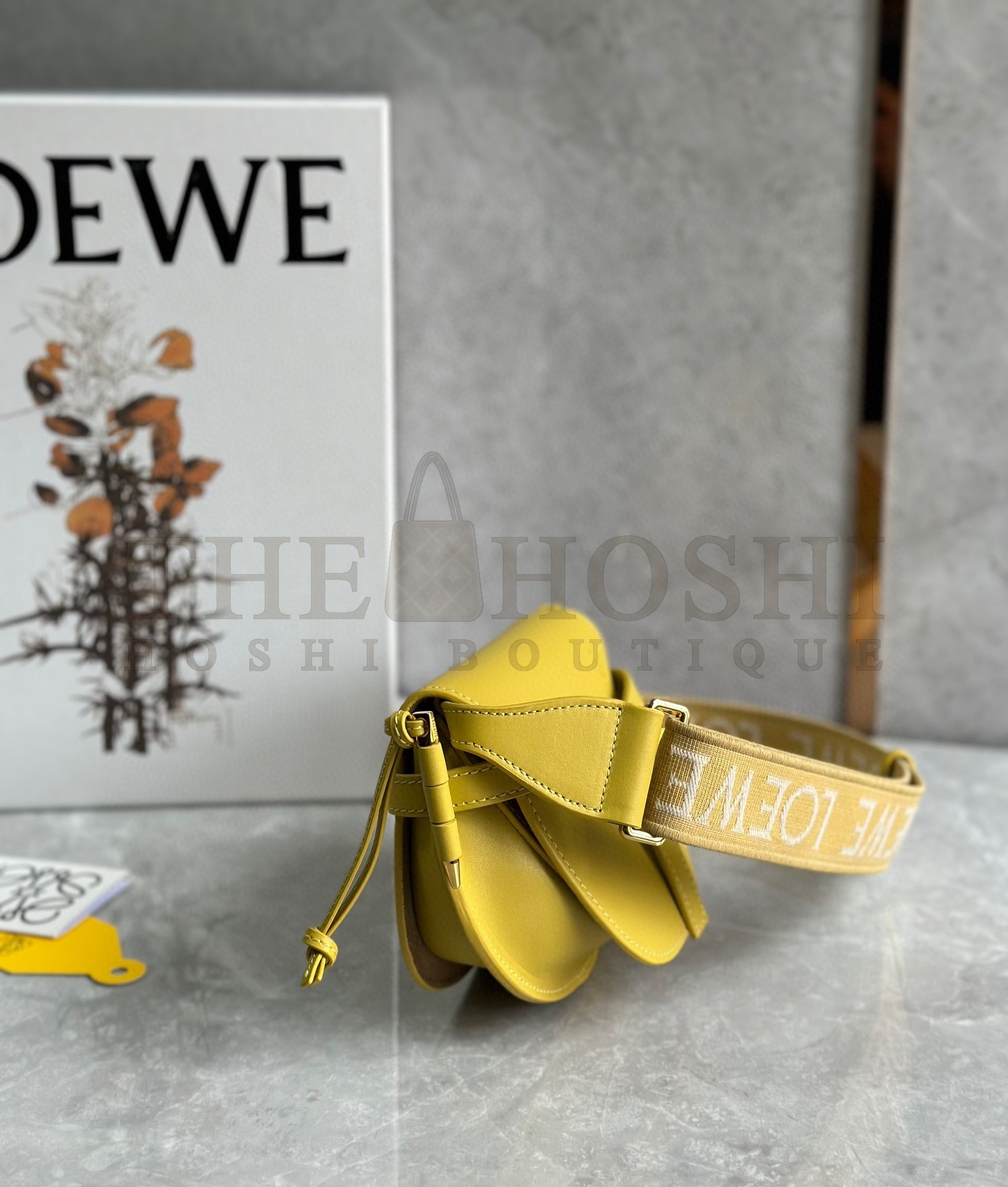 L0ew* Gate Dual Mini Bag in Yellow Calfskin Master Quality