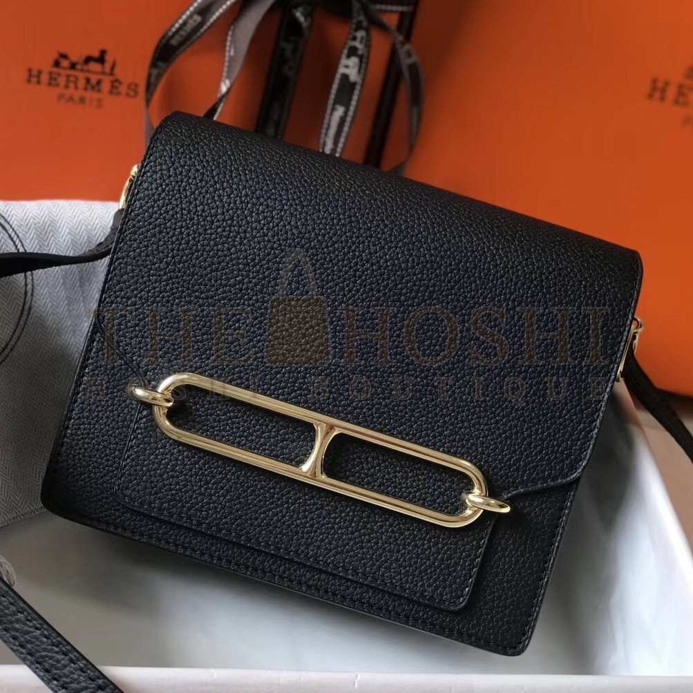 H**me5 Mini Sac Roulis 18cm Bag In Black Evercolor Calfskin Master Quality