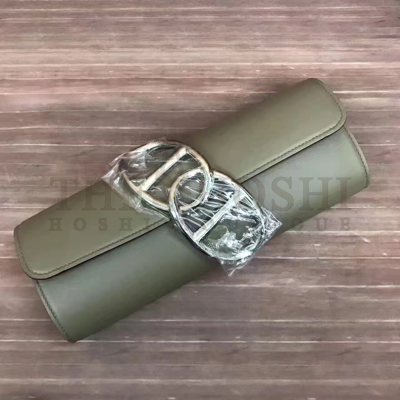 H**me5 Handmade Egee Clutch In Khaki Swift Leather Master Quality