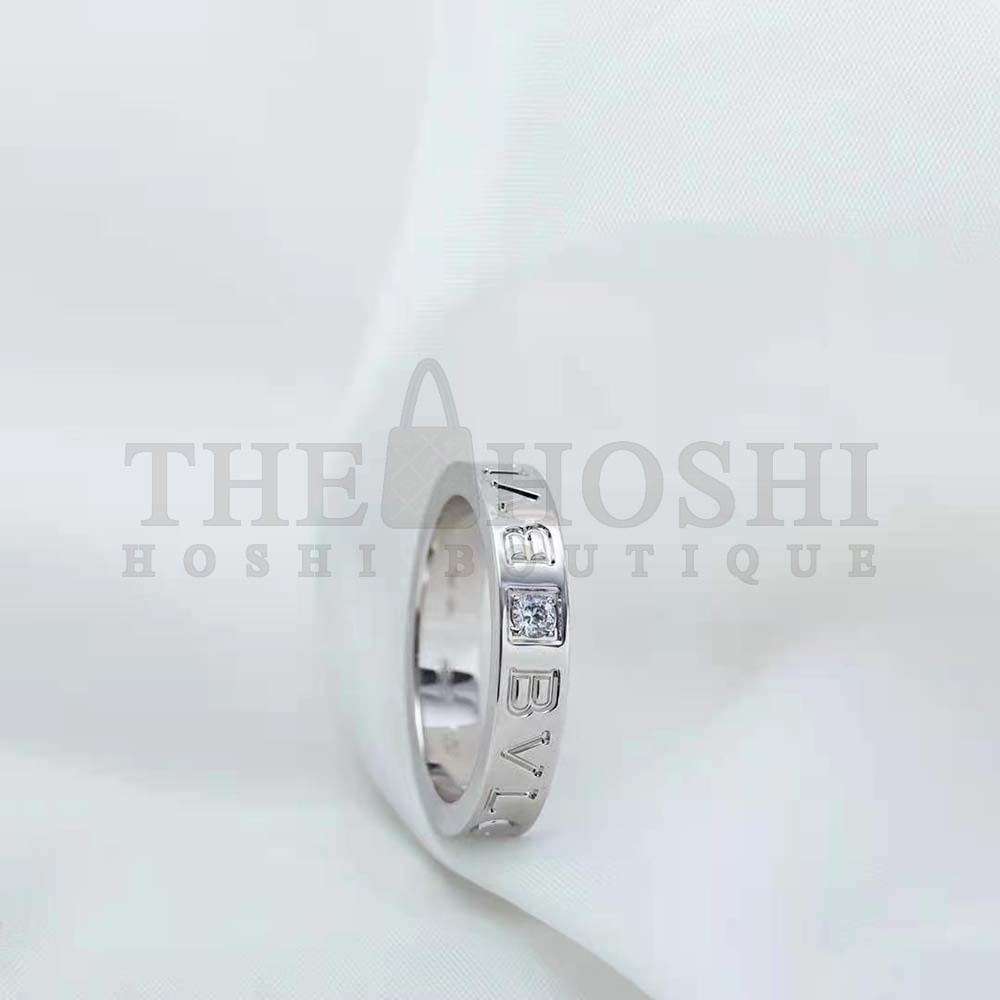 Bv1g*ai Women Bv1g*ai Bv1g*ai Ring 18 KT White Gold Ring with D1am0nd Master Quality