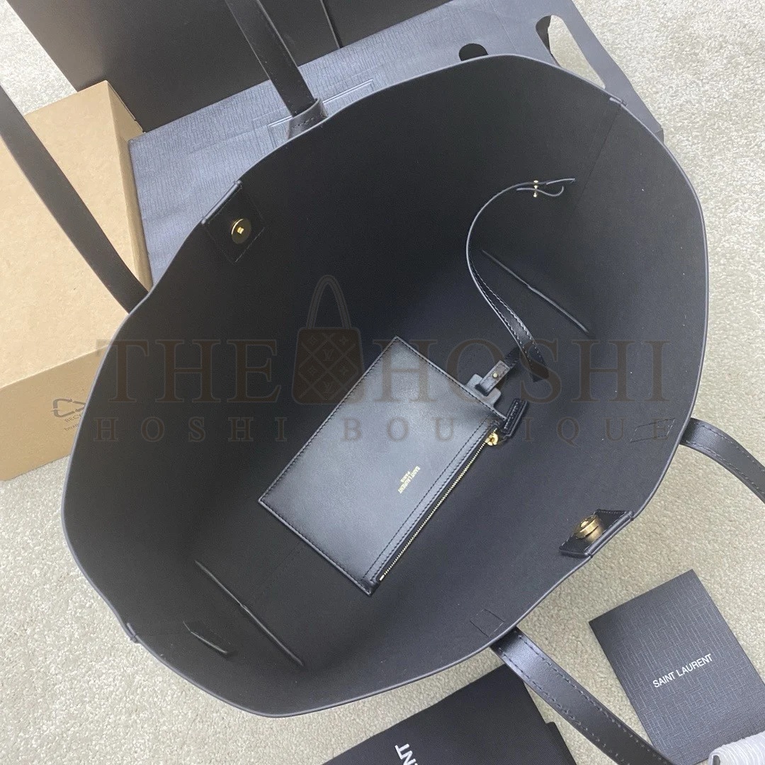 Sa1nt Lau*nt Shopping Tote Bag in Black Leather Master Quality