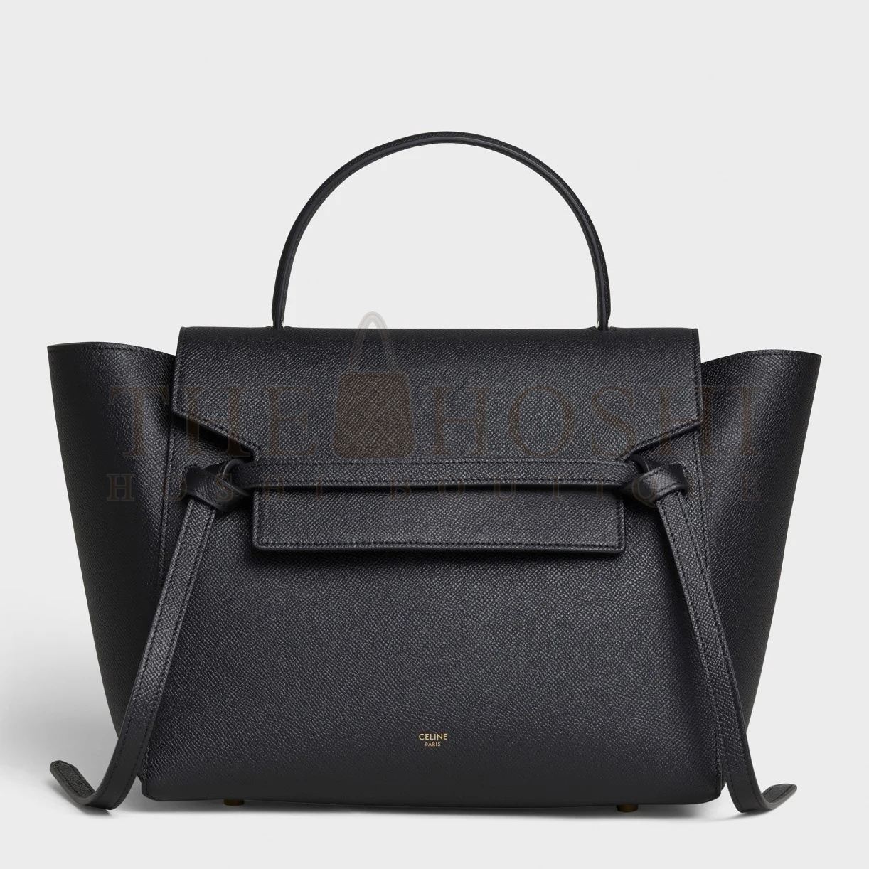 Ce1i*e Belt Mini Bag In Black Grained Calfskin Master Quality