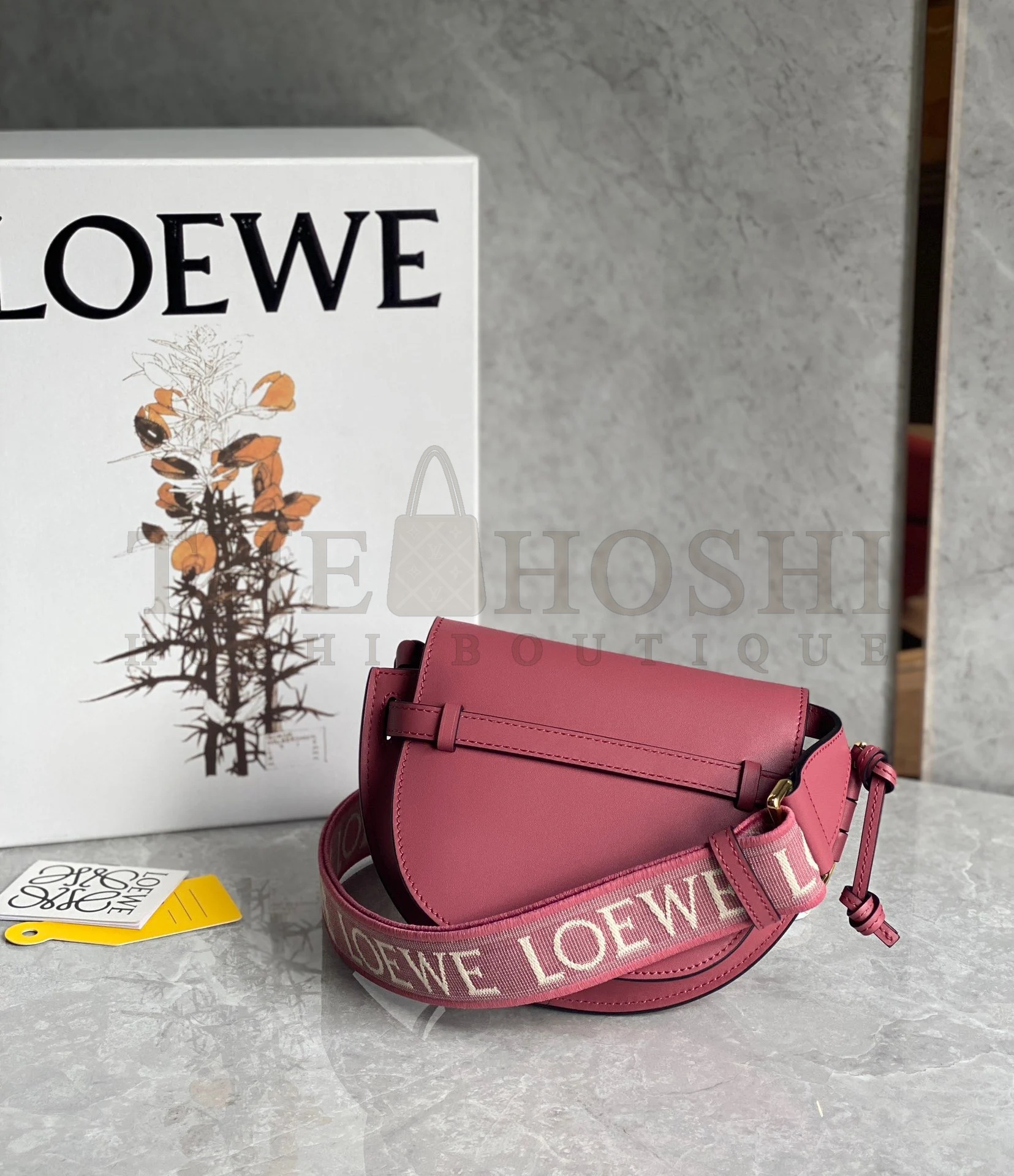 L0ew* Mini Gate Dual Bag In Plumrose Calfskin Master Quality