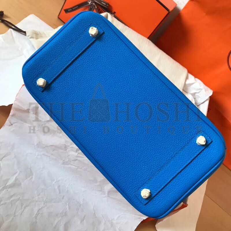 H**me5 Blue Birkin 30cm Clemence Handmade Bag Master Quality