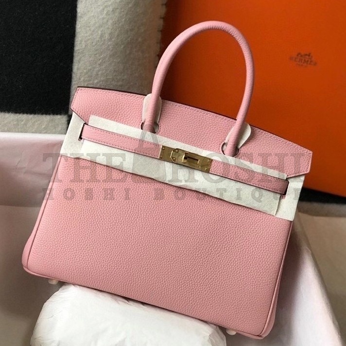 H**me5 Pink Clemence Birkin 30cm Bag GHW Master Quality
