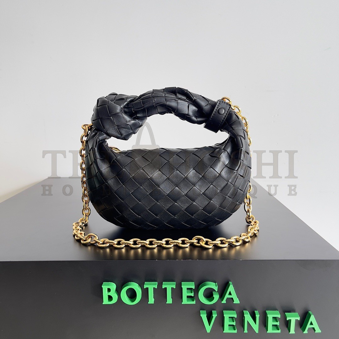 B0tt*ga Ven*ta Mini Jodie Chain Bag In Black Intrecciato Lambskin Master Quality