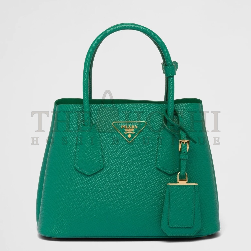 Pra*a Double Mini Bag In Green Saffiano Leather Master Quality