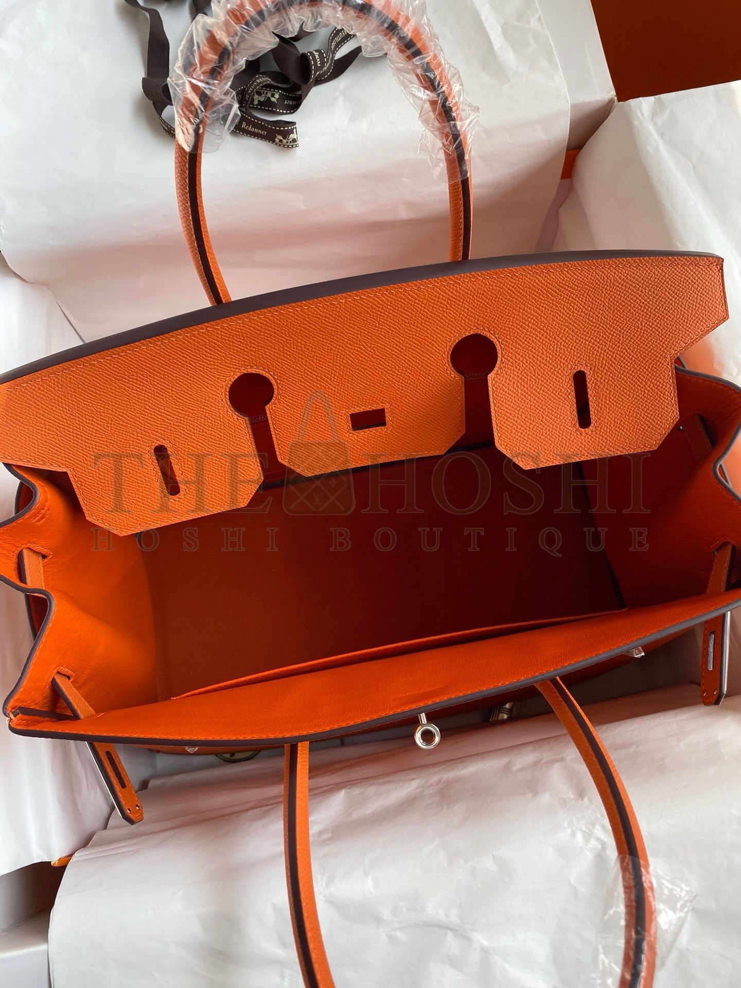 H**me5 Birkin 35 Retourne Handmade Bag in Orange Epsom Calfskin Master Quality