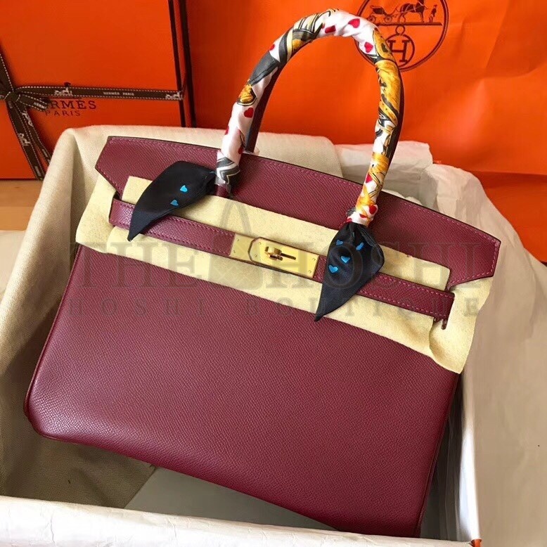 H**me5 Bordeaux Birkin 30cm Epsom Handmade Bag Master Quality