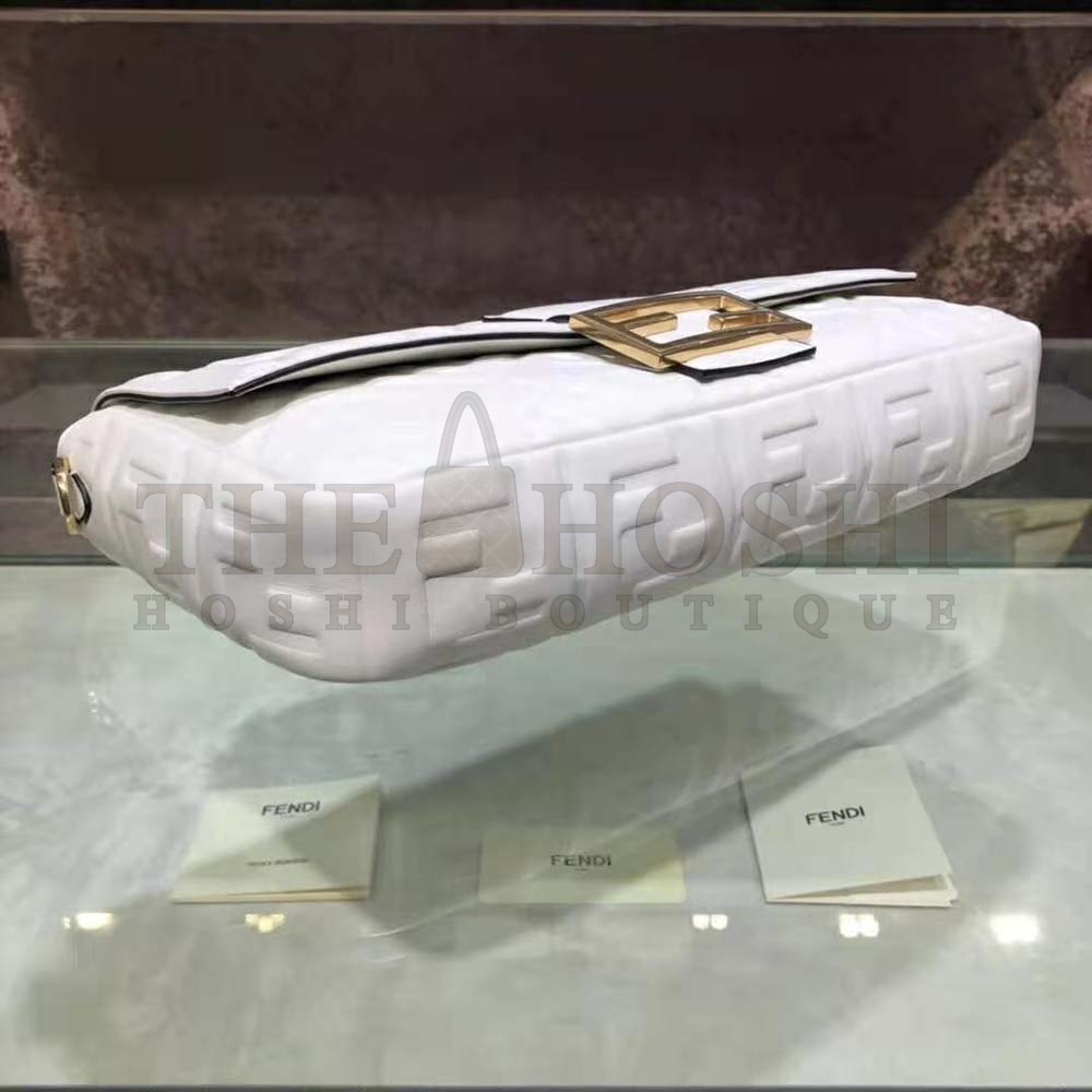 F**di Women Iconic Large Baguette Leather Bag-White Master Quality