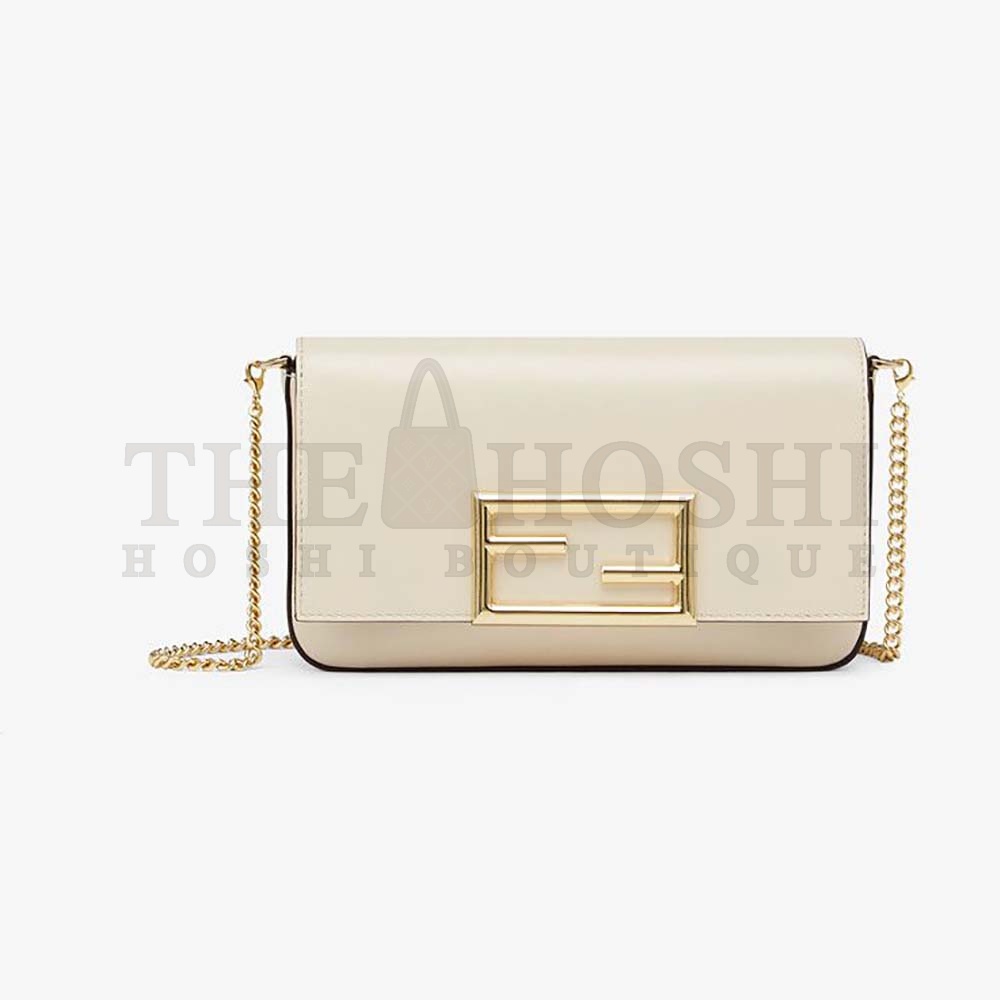 F**di Women Wallet on Chain with Pouches Leather Mini-Bag-White Master Quality