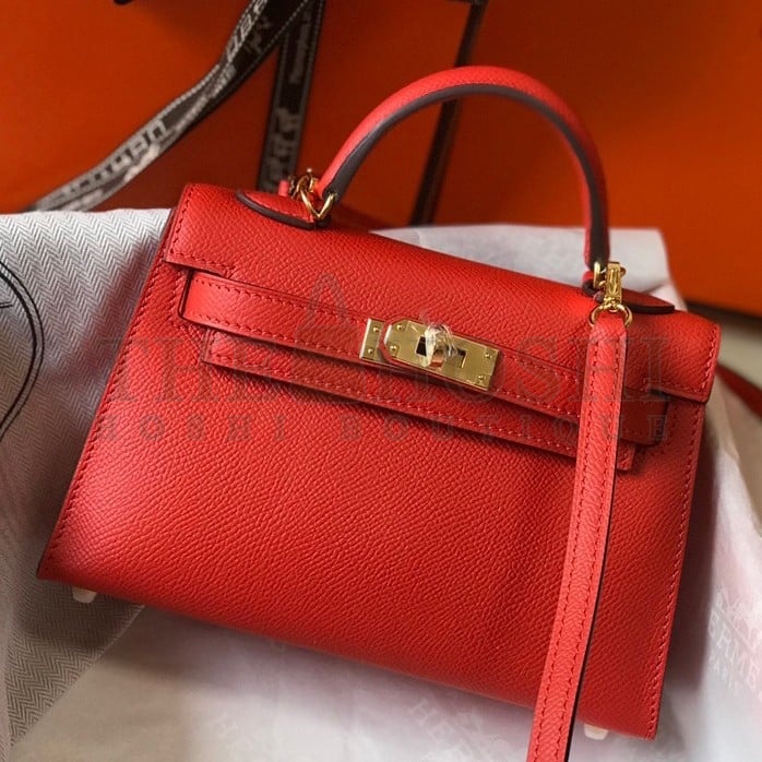 H**me5 Kelly Mini II Sellier Bag In Red Epsom Leather Master Quality