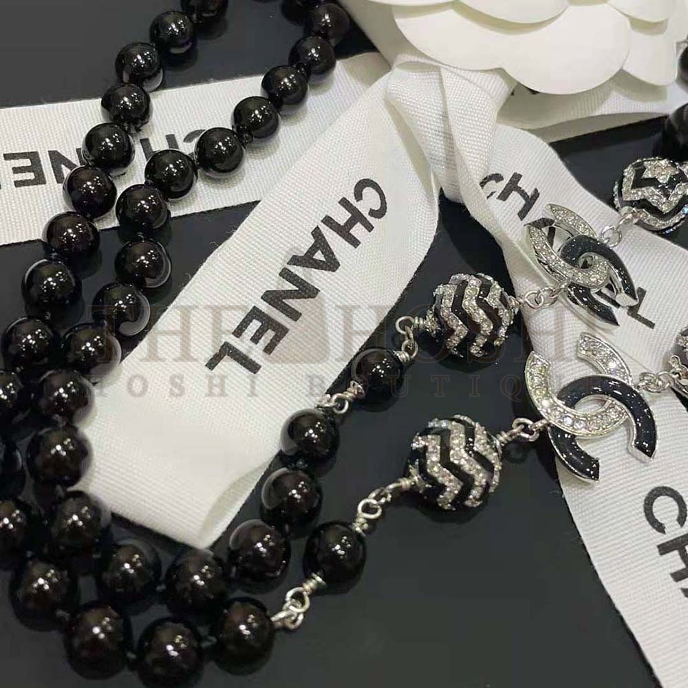 Ch**el Women Long Necklace in Metal Glass Pearls and Strass Master Quality