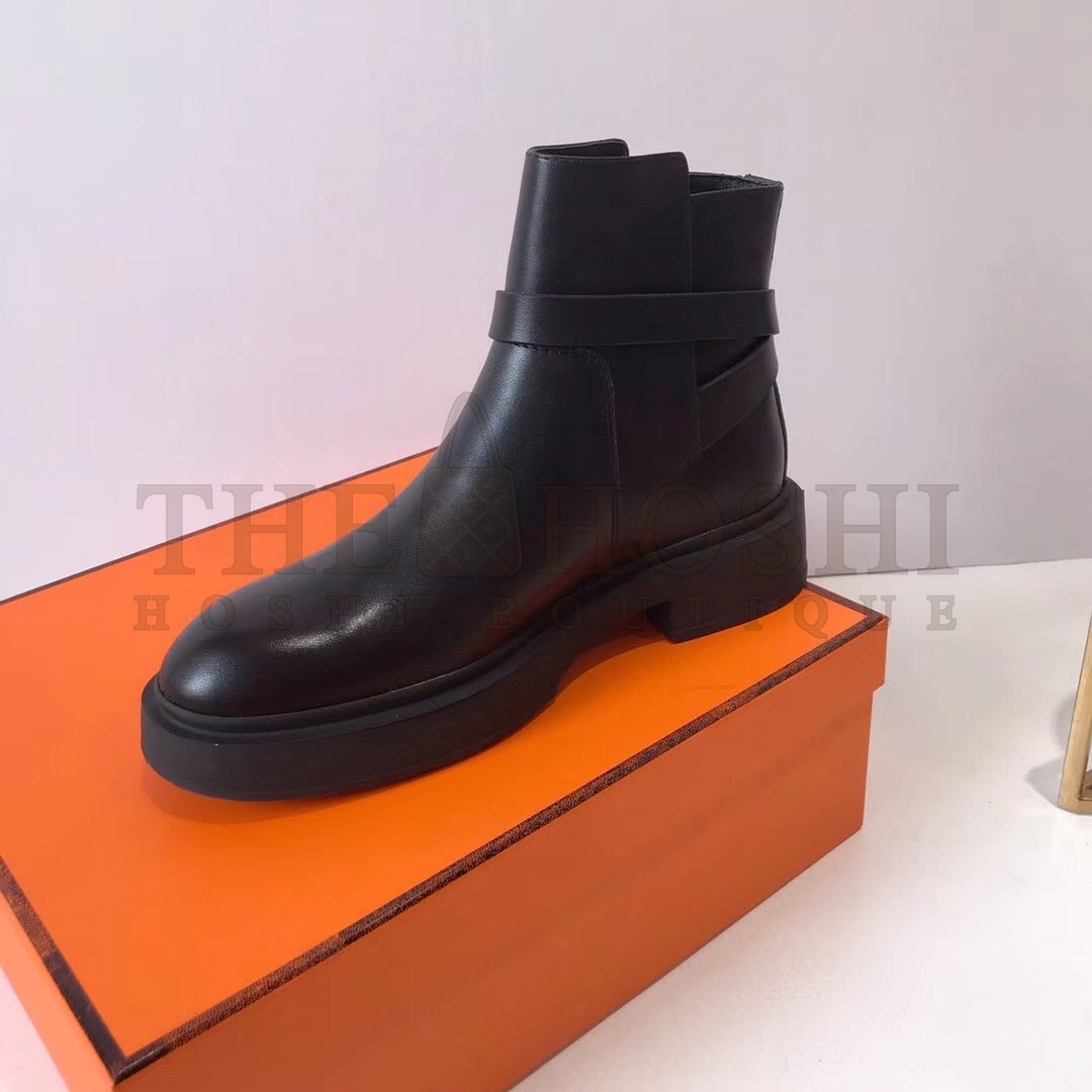 H**me5 Veo Ankle Boots In Black Calfskin Master Quality