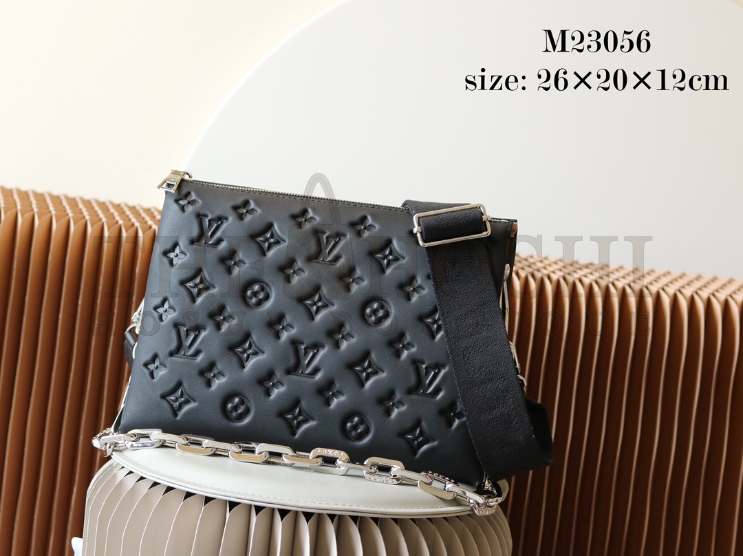 L0vis Vvtt0n LV Women Coussin PM Handbag Black Lambskin Cowhide Leather M23056 size:26x20x12cm Master Quality