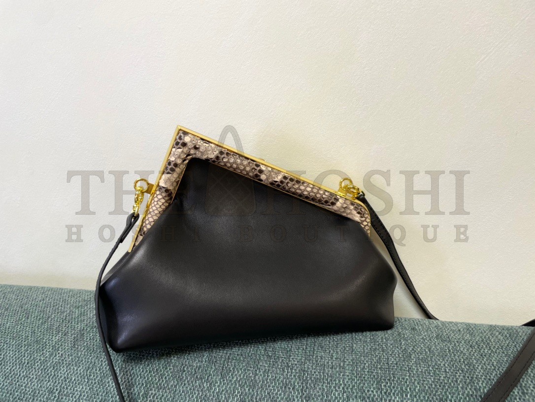 F**di First Small Bag In Black Nappa Leather with Python F Master Quality