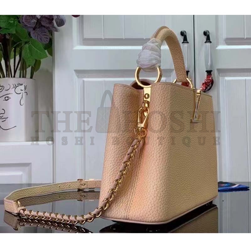 L0vis Vvtt0n LV Women Capucines BB Handbag Yellow Taurillon Leather Shimmery Master Quality