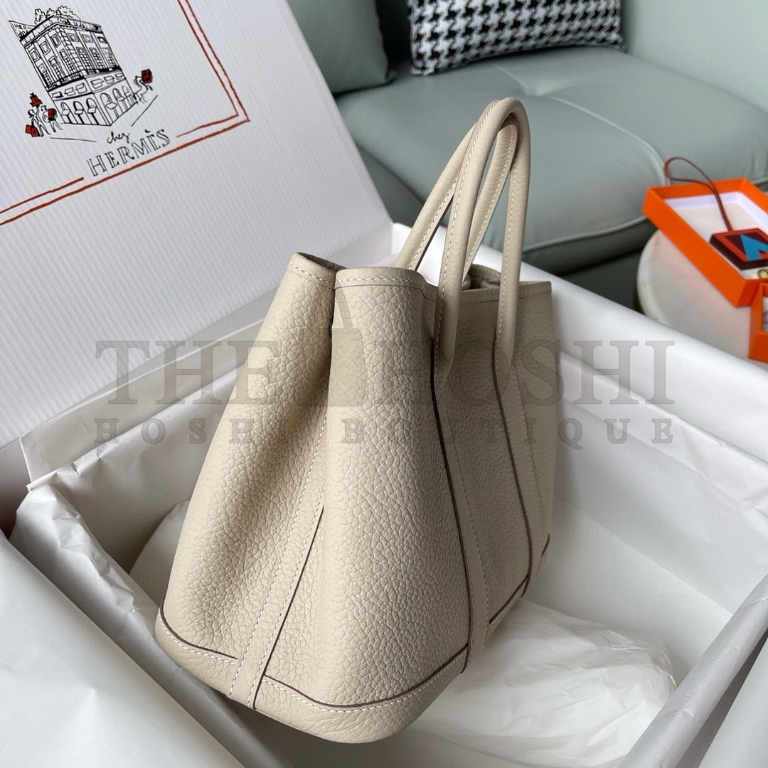 H**me5 Garden Party 30 Handmade Bag in Beton Negonda Leather Master Quality