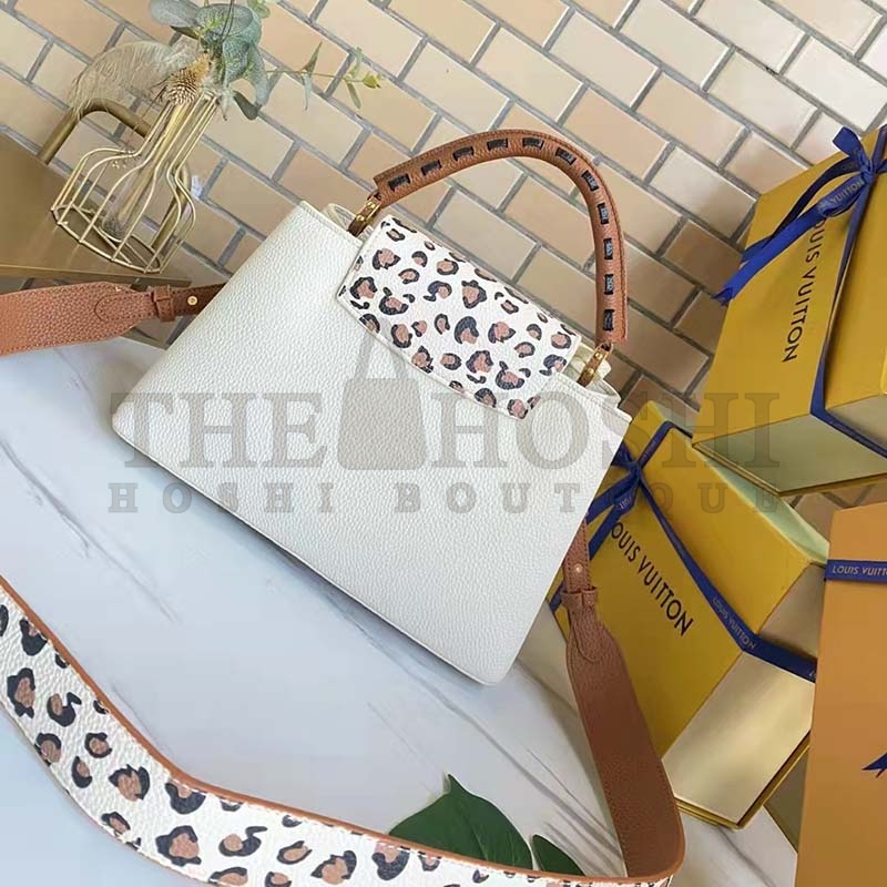 L0vis Vvtt0n LV Women Capucines MM Handbag Cream Taurillon Leather Master Quality