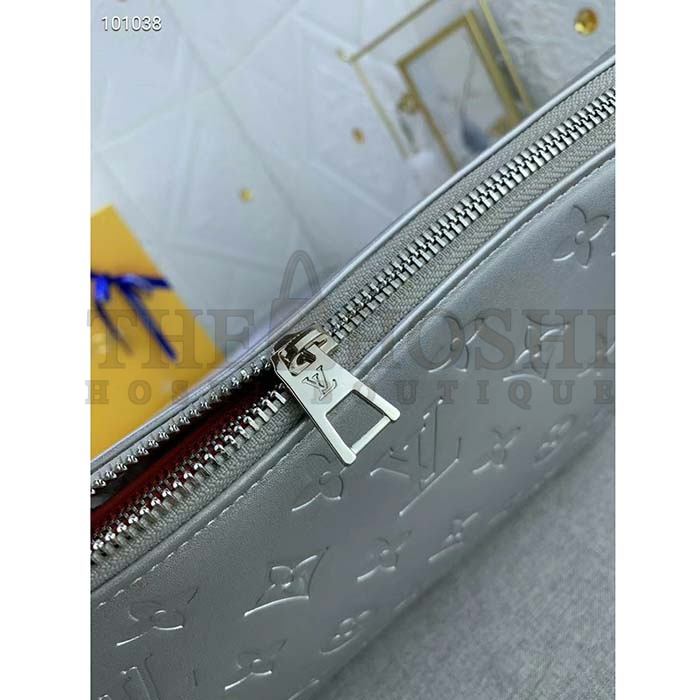 L0vis Vvtt0n LV Women Coussin PM Handbag Silver Lambskin Cowhide Lining Zip Closure Master Quality