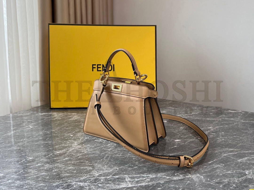 F**di Peekaboo ISeeU Petite Bag In Beige Nappa Leather Master Quality