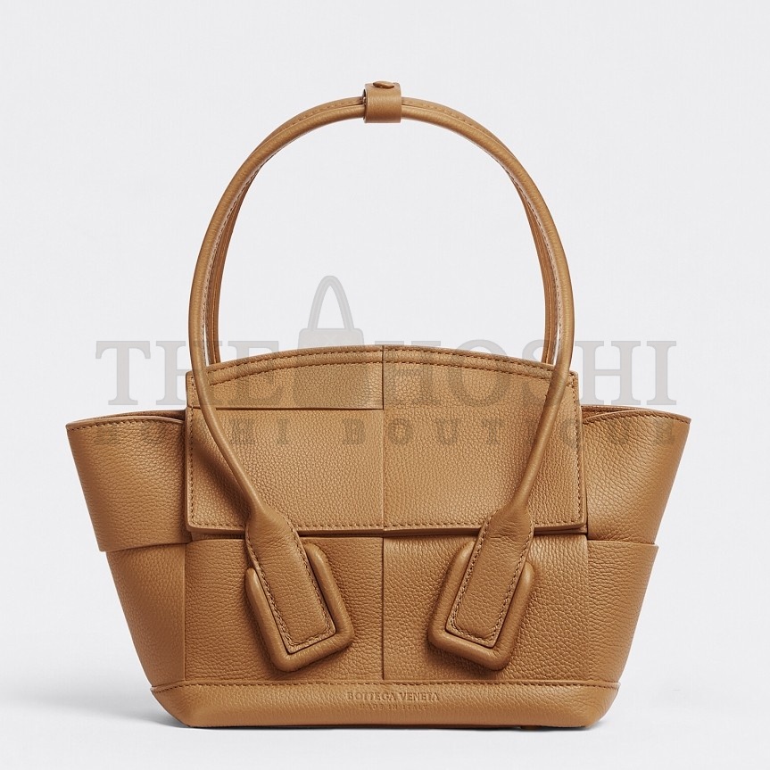 B0tt*ga Ven*ta Arco Mini Bag In Caramel Grained Leather Master Quality