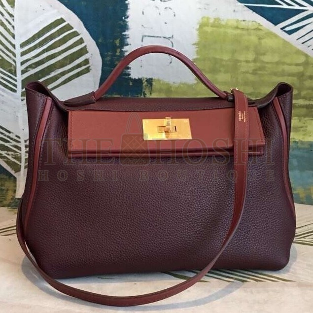 H**me5 24/24 29 Bag In Bordeaux Clemence Calfskin Master Quality