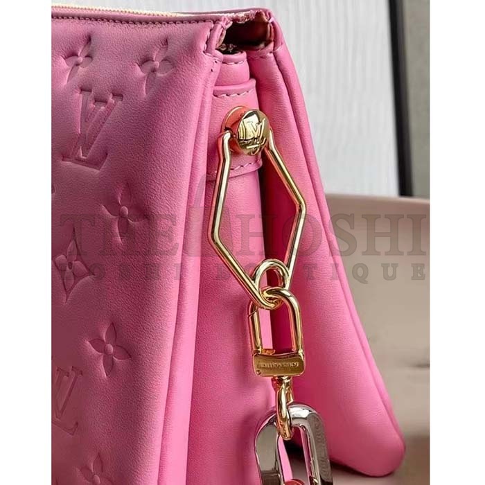 L0vis Vvtt0n LV Women Coussin PM Handbag Rose Bonbon Pink Lambskin Cowhide Leather Master Quality
