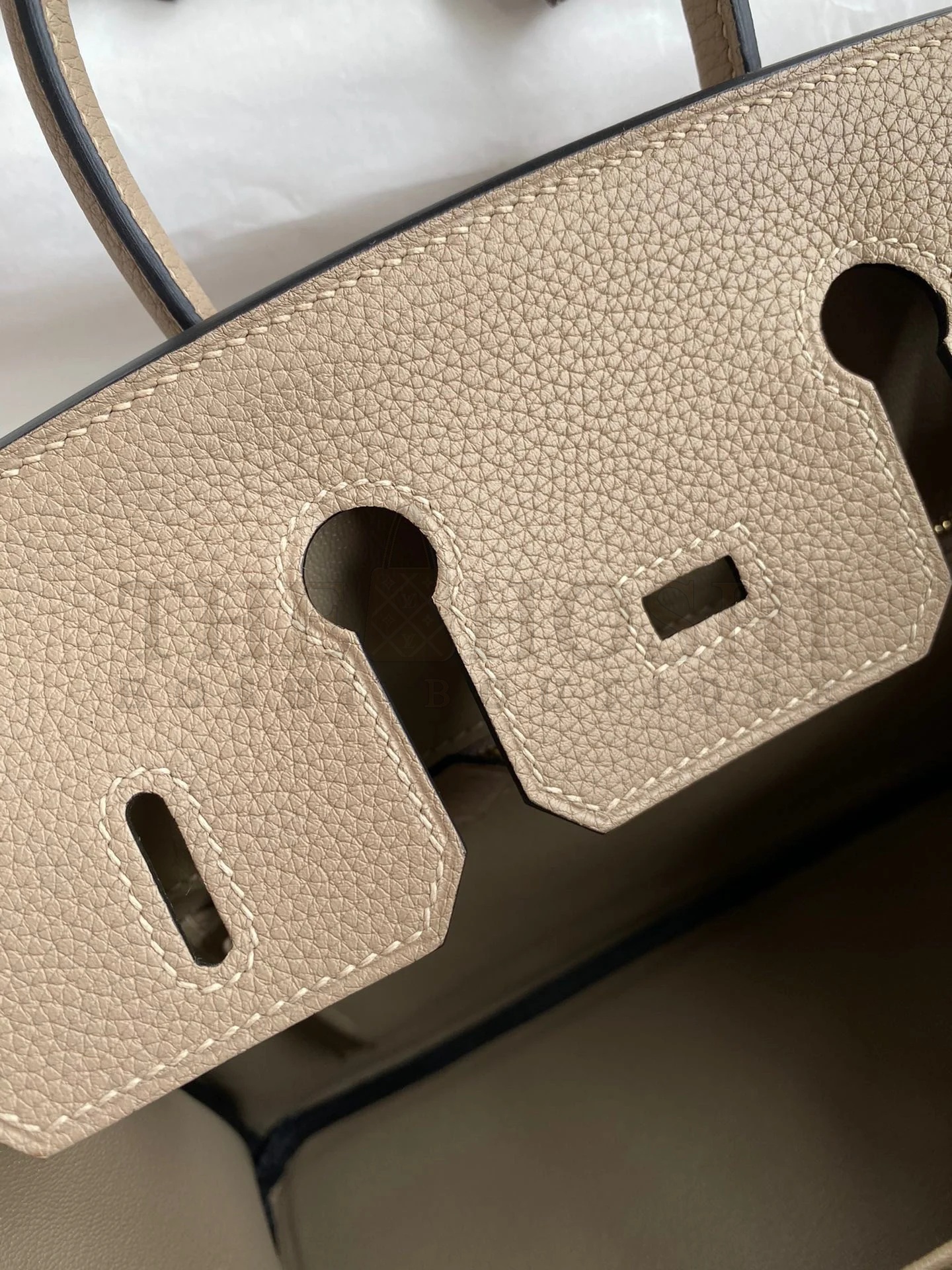 H**me5 Birkin 25 Retourne Handmade Bag In Gris Tourterelle Clemence Leather Master Quality