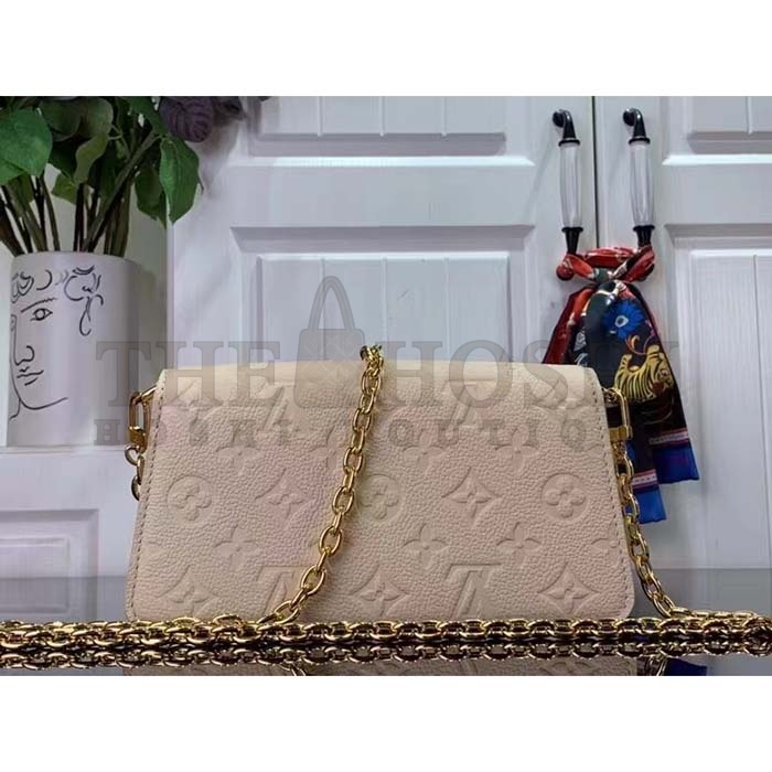 L0vis Vvtt0n LV Women Wallet On Chain Metis Cream Monogram Empreinte Embossed S*pple Grained Cowhide Leather Master Quality