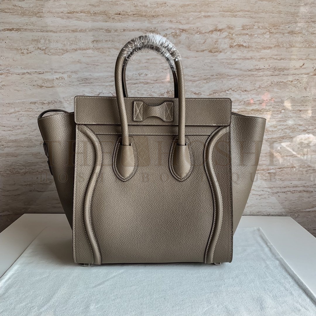 Ce1i*e Mini Luggage Tote Bag In Souris Drummed Calfskin Master Quality