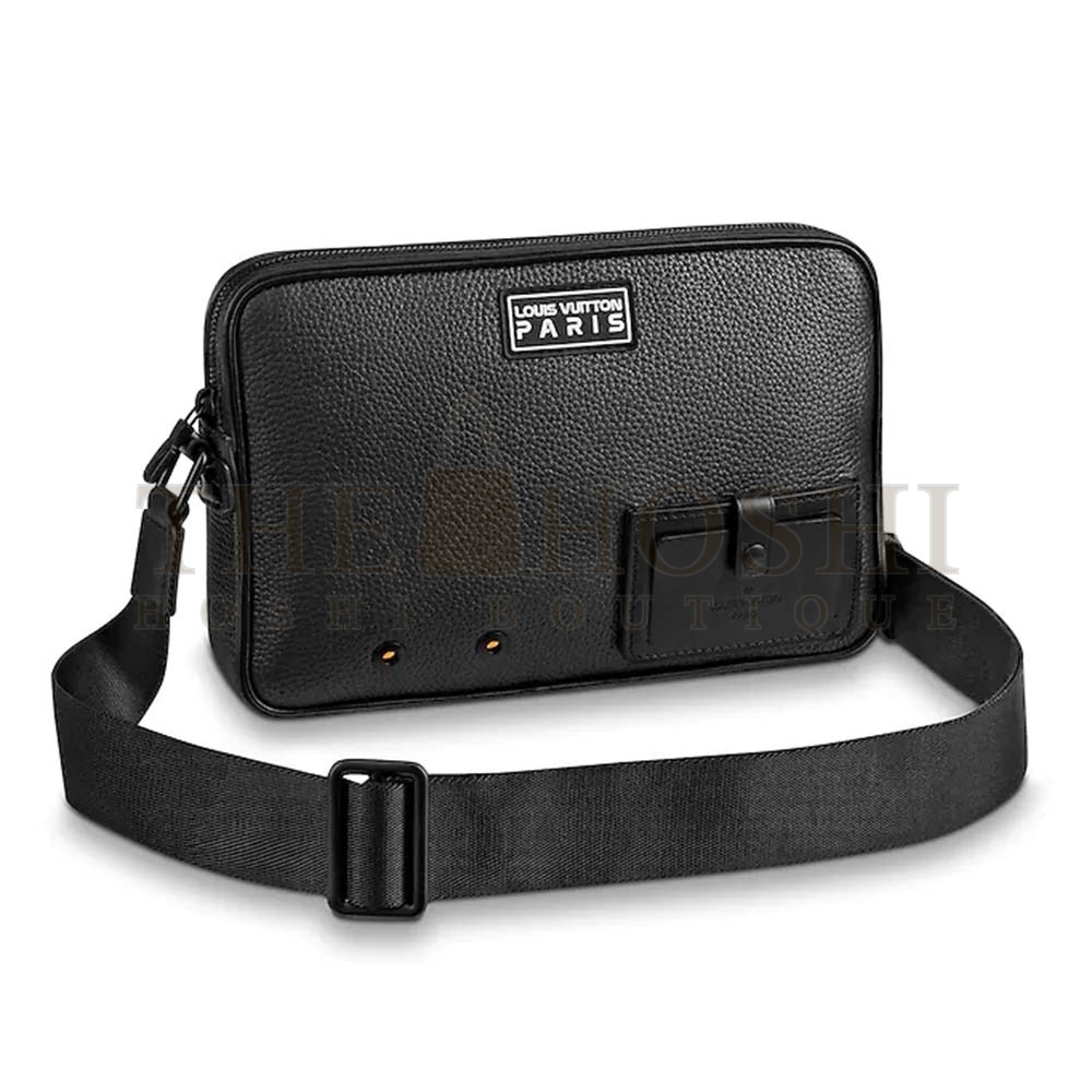 L0vis Vvtt0n LV Men Alpha Messenger in Dark Silver Taurillon Leather-Black Master Quality